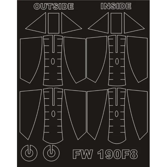 Montex Sm32160 1/32 Painting Mask For Fw 190f8 Outside-inside For Revell Kits