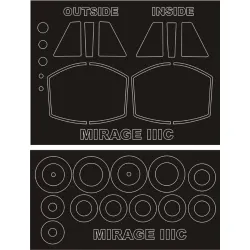 Montex Sm32164 1/32 Painting Mask For Mirage Iiic Outside-inside For Italeri Kit