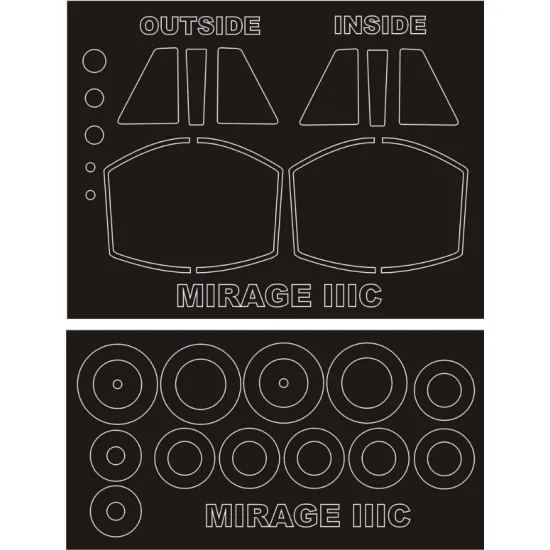 Montex Sm32164 1/32 Painting Mask For Mirage Iiic Outside-inside For Italeri Kit