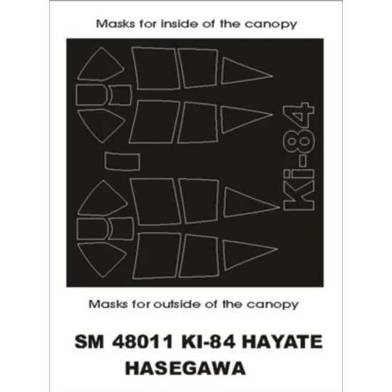 Montex Sm48011 1/48 Painting Mask For Ki-84 Hayate Outside Inside For Hasegawa Kits