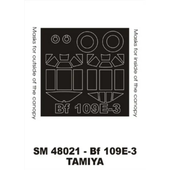 Montex Sm48021 1/48 Painting Mask For Bf-109 E-3 Outside Inside For Tamiya Kits