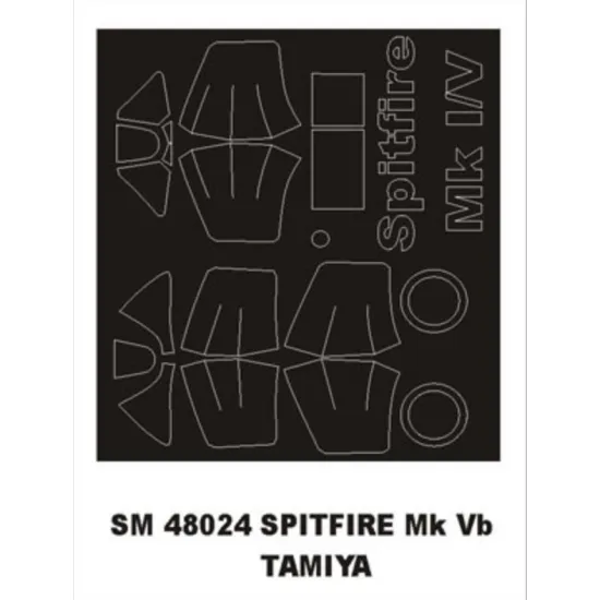 Montex Sm48024 1/48 Painting Mask For Spitfire Mk Vb Outside For Tamiya Kits