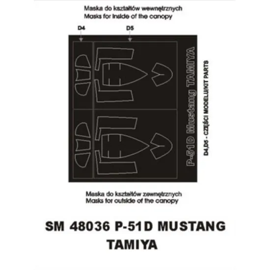 Montex Sm48036 1/48 Painting Mask For P-51 D Mustang Outside Inside For Tamiya Kits