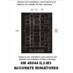 Montex Sm48044 1/48 Painting Mask For Ii 2 M3 Outside Inside For Accurate Miniatures Kits