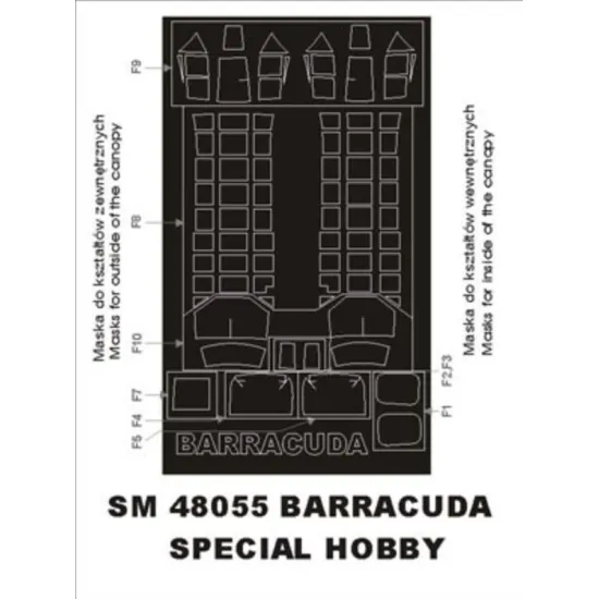 Montex Sm48055 1/48 Painting Mask For Fairey Barracuda Out/In For Special Hobby Kits
