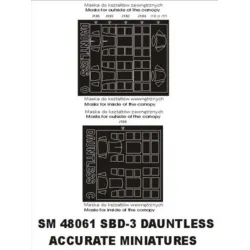 Montex Sm48061 1/48 Painting Mask For Sbd-3 Dauntless Out/In For Accurate Miniatures Kits