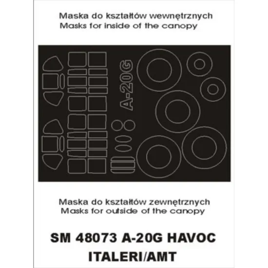 Montex Sm48073 1/48 Painting Mask For A-20g Havoc Out/In For Italeri/Amt Kits