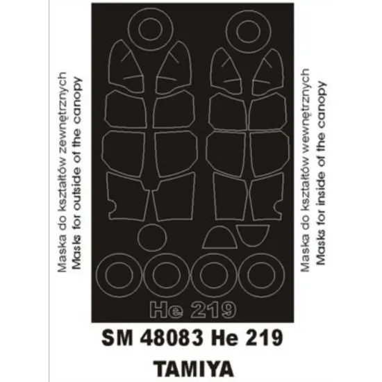 Montex Sm48083 1/48 Painting Mask For He-219 Outside Inside For Tamiya Kits