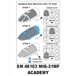 Montex Sm48103 1/48 Painting Mask For Mig-21mf Outside Inside For Academy Kits