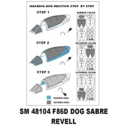 Montex Sm48104 1/48 Painting Mask For F-86d Outside Inside For Revell Kits