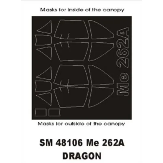 Montex Sm48106 1/48 Painting Mask For Me-262a Outside Inside For Dragon Kits