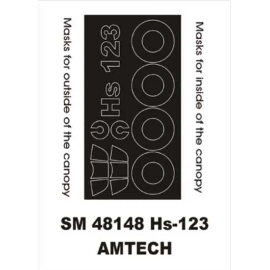 Montex Sm48148 1/48 Painting Mask For Hs-123 Outside-inside For Amtech Kits