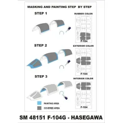 Montex Sm48151 1/48 Painting Mask For F-104 Outside Inside For Hasegawa Kits