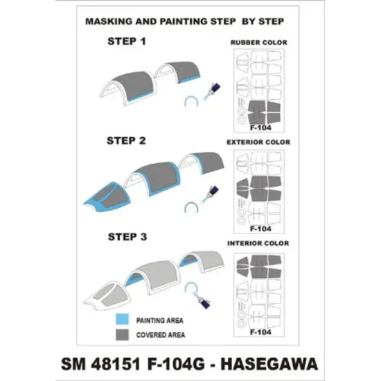 Montex Sm48151 1/48 Painting Mask For F-104 Outside Inside For Hasegawa Kits