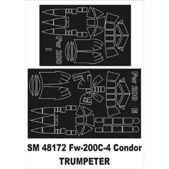 Montex Sm48172 1/48 Painting Mask For Fw-200c4 Condor Outside-inside Trumpeter
