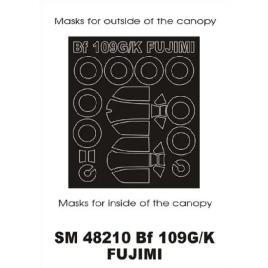 Montex Sm48210 1/48 Painting Mask For Bf 109g/K Erla Haube Outside Inside For Fujimi Kits