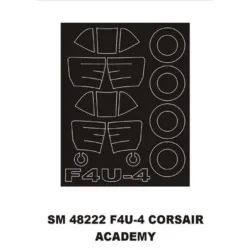 Montex Sm48222 1/48 Painting Mask For F4u-4 Corsair Out/In For Academy Kit