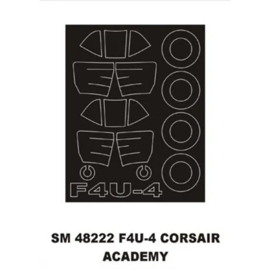 Montex Sm48222 1/48 Painting Mask For F4u-4 Corsair Out/In For Academy Kit