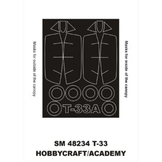 Montex Sm48234 1/48 Painting Mask For T-33 Outside Inside For Academy Kits
