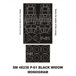 Montex Sm48238 1/48 Painting Mask For P-61 Black Widow Outside For Monogram Kits