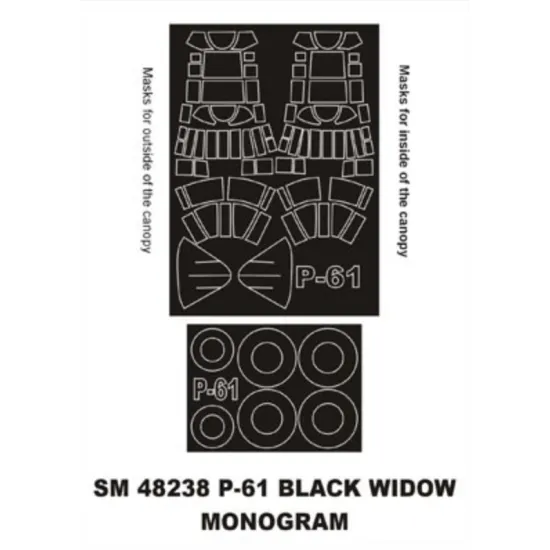 Montex Sm48238 1/48 Painting Mask For P-61 Black Widow Outside For Monogram Kits