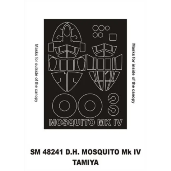 Montex Sm48241 1/48 Painting Mask For D.h.mosquito Mkiv Outside Inside Tamiya