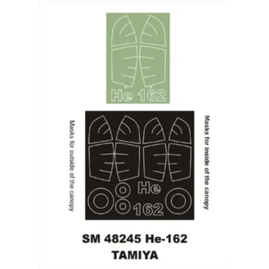 Montex Sm48245 1/48 Painting Mask For He 162 Outside Inside For Tamiya Kits