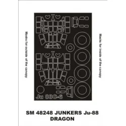 Montex Sm48248 1/48 Painting Mask For Ju 88c-6 Zerstorer Outside Inside For Dragon Kits