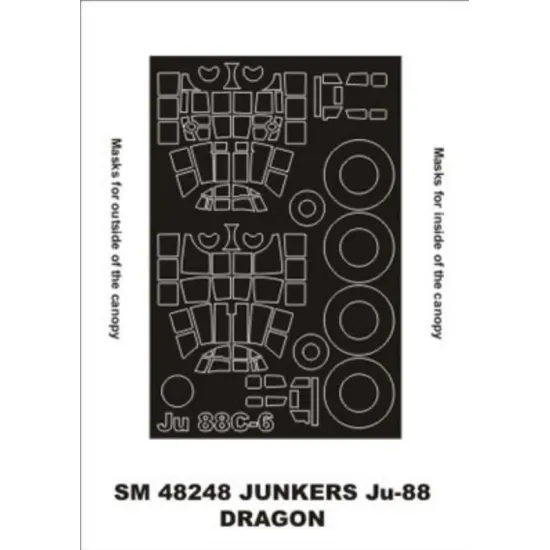 Montex Sm48248 1/48 Painting Mask For Ju 88c-6 Zerstorer Outside Inside For Dragon Kits