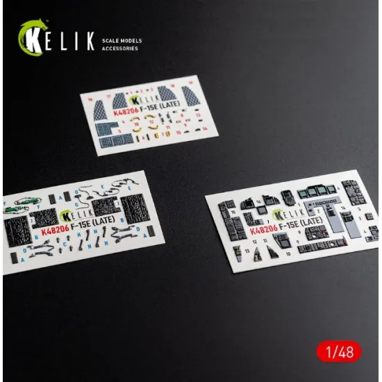 Kelik K48206 1/48 F-15e Late - Interior 3d Decals For Gwh Kit
