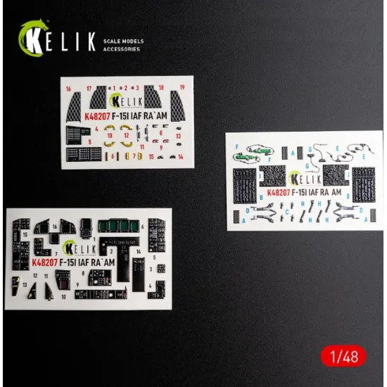 Kelik K48207 1/48 F-15i Iaf Ra Am- Interior 3d Decals For Gwh Kit