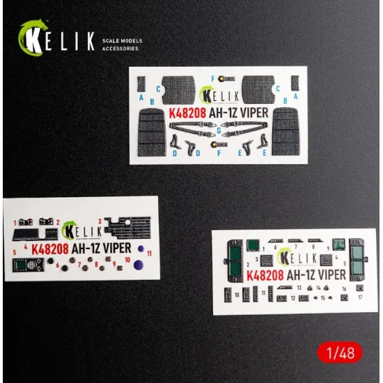 Kelik K48208 1/48 Ah-1z Viper- Interior 3d Decals For Kittyhawk/Zimi Model Kit