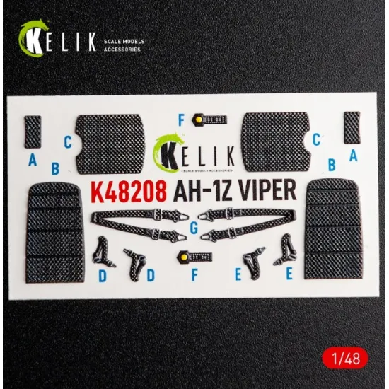 Kelik K48208 1/48 Ah-1z Viper- Interior 3d Decals For Kittyhawk/Zimi Model Kit
