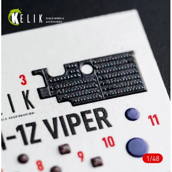 Kelik K48208 1/48 Ah-1z Viper- Interior 3d Decals For Kittyhawk/Zimi Model Kit