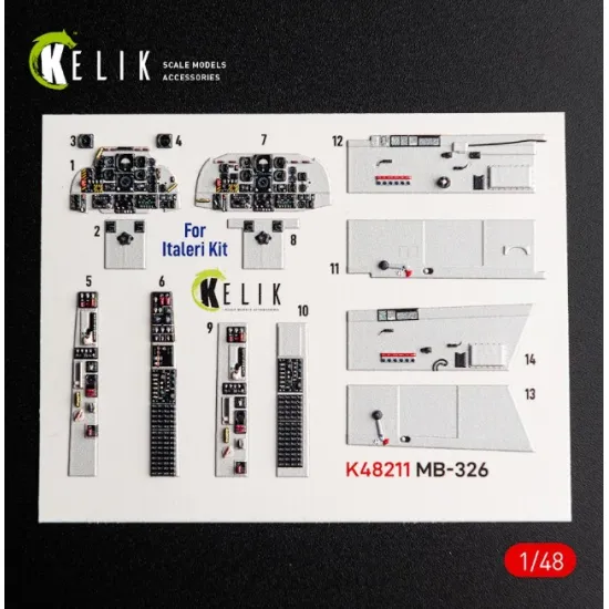 Kelik K48211 1/48 Mb-326 - Interior 3d Decals For Italeri Kit