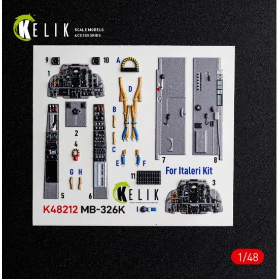 Kelik K48212 1/48 Mb-326 - Interior 3d Decals For Italeri Kit