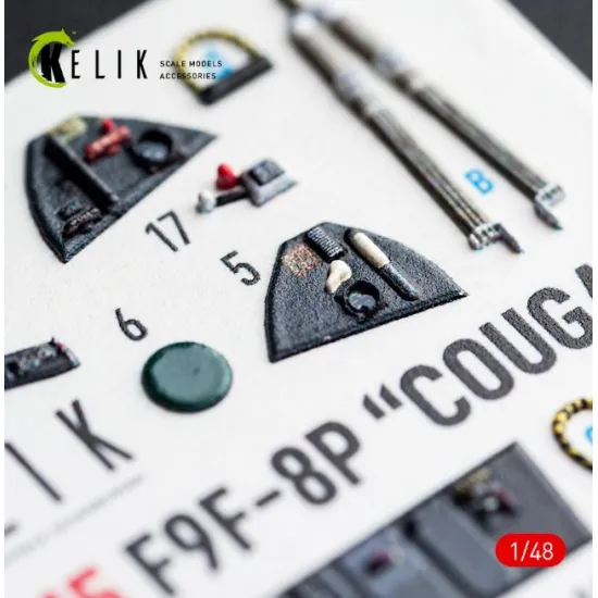 Kelik K48215 1/48 F9f-8p Cougar Interior 3d Decals For Kittyhawk/Zimi Model Kit