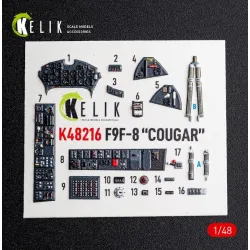 Kelik K48216 1/48 F9f-8 Cougar Interior 3d Decals For Kittyhawk/Zimi Model Kit