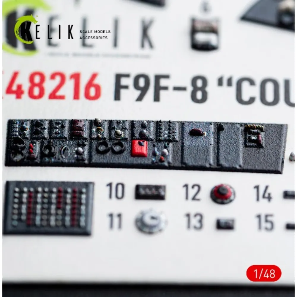 Kelik K48216 1/48 F9F-8 COUGAR interior 3D decals for KittyHawk
