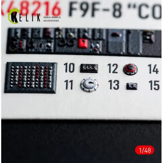 Kelik K48216 1/48 F9f-8 Cougar Interior 3d Decals For Kittyhawk/Zimi Model Kit