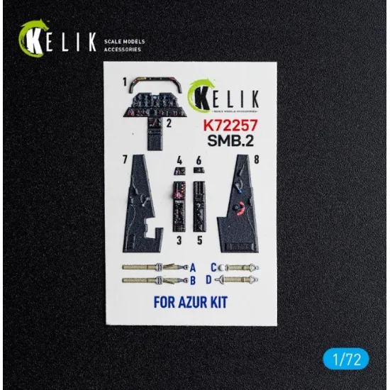 Kelik K72257 1/72 Smb 2 - Interior 3d Decals For Azur Kit