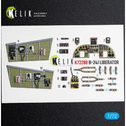 Kelik K72288 1/72 B-24j- Interior 3d Decals For Hasegawa Kit