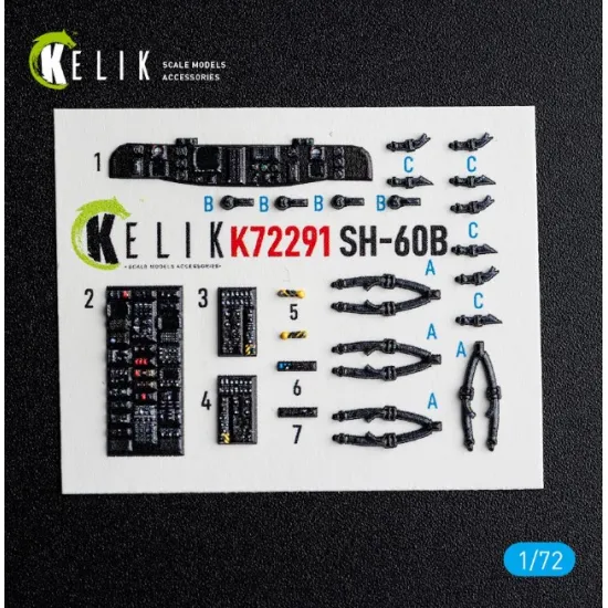 Kelik K72291 1/72 Sh-60b Seahawkk - Interior 3d Decals For Hasegawa Kit