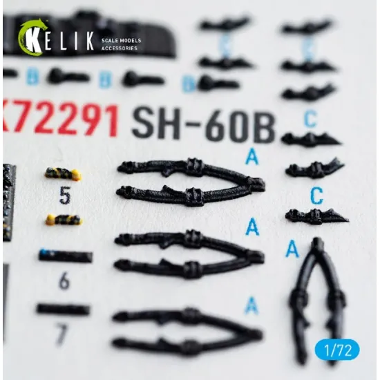 Kelik K72291 1/72 Sh-60b Seahawkk - Interior 3d Decals For Hasegawa Kit