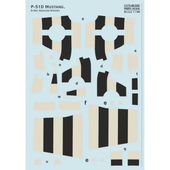 Print Scale 48-326 1/48 P-51d Mustang D-day Invasion Stripes Set Of Two Sheets