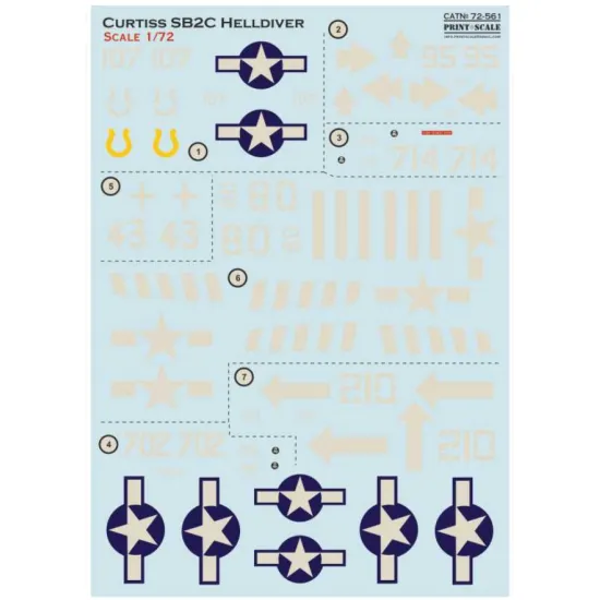 Print Scale 72-561 1/72 Decal For Curtiss Cb2c Helldiver