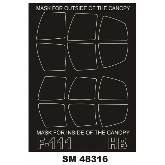Montex Sm48316 1/48 Painting Mask For F-111 Outside Inside For Hobbyboss Kits