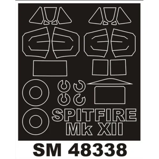 Montex Sm48338 1/48 Painting Mask For Spitfire Mkxii Outside Inside For Airfix