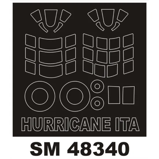 Montex Sm48340 1/48 Painting Mask For Hawker Hurricane Mk I Out/In For Italeri Kits
