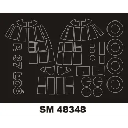 Montex Sm48348 1/48 Painting Mask For Pzl P-37 Los Outside For Mirage Kits